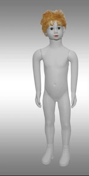 4-10 Yaş Çocuk Manken - Saçlı Prova, Teşhir, Vitrin Mankeni Sarı Saçlı - 2
