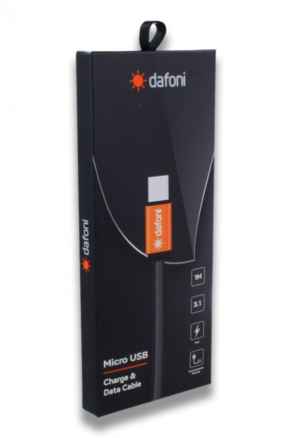 Dafoni 1 Metre Özel Kaplamalı Hızlı Data Kablosu Micro Siyah DAF-04MC