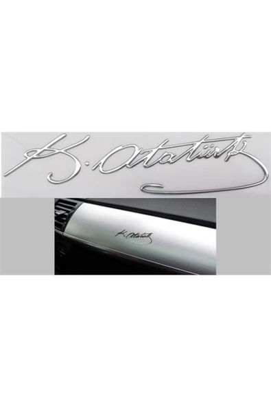 Moda Armoni Modacar Metal 8.5 Cm Atatürk Imzası Sticker 424423
