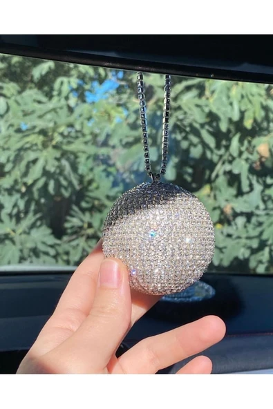 Hilal Taştan Kristal Taşlı DİSKO topu Dikiz Ayna Süsü(7 cm )