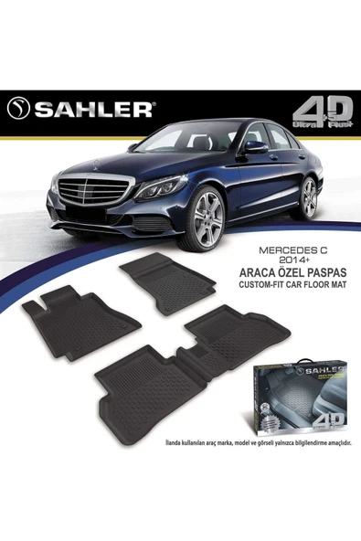 Sahler Mercedes C Seri W205 2014-2021 4.5d Havuzlu Paspas Siyah