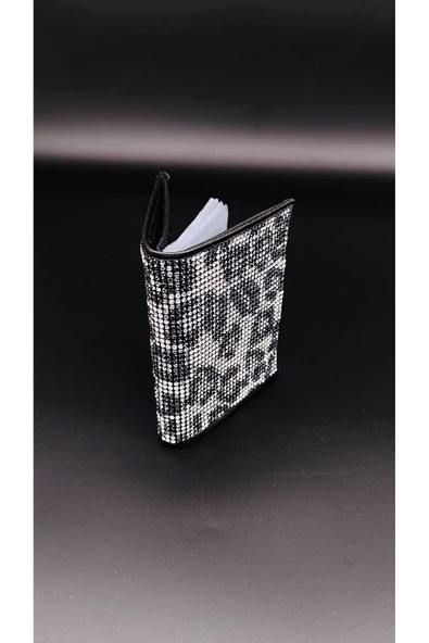 Fox Taşlı Leopar Desen Kartlık Cüzdan
