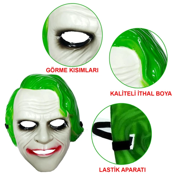 The Dark Knight Joker Maskesi Yeşil - 4