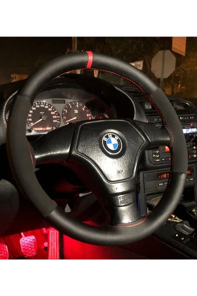 özgüven oto giyim Oto Direksiyon Kılıfı Deri&alkantre Kırmızı Yüzük
