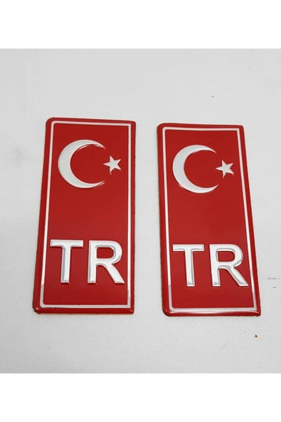 EFGARAGE Oto Aksesuar Tr Plaka Stıcker 2'li - Türkiye Plaka Stıcker - Türkiye Plakalık Stickeri