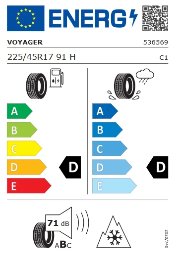 Voyager 225/45 R17 91H Winter FP M+S Kış Lastiği 2022 Üretim - 2