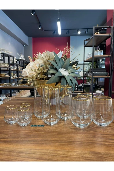 PAŞABAHÇE Allegra 18 Parça GERÇEK Yaldızlı Bardak Su Takımı , Çeyizlik , Hediyelik , Su Seti - 3