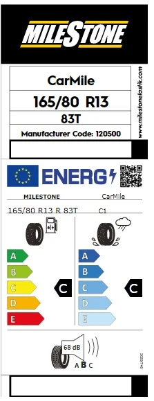Milestone 165/80 R13 83T Carmile Yaz Lastiği 2025 Üretim - 2