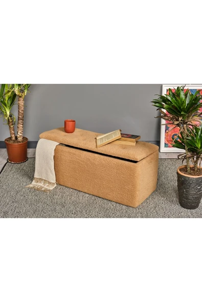 WoodyMaison Denmark Modern Tarz Yatak Ucu Sandıklı Puf Bench Koltuk 35*90*42 Cm