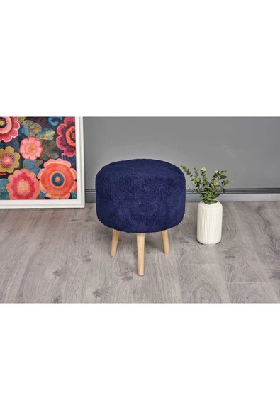 WoodyMaison Dekoratif Çok Amaçlı Silindir Ahşap Ayaklı Puf Bench Koltuk