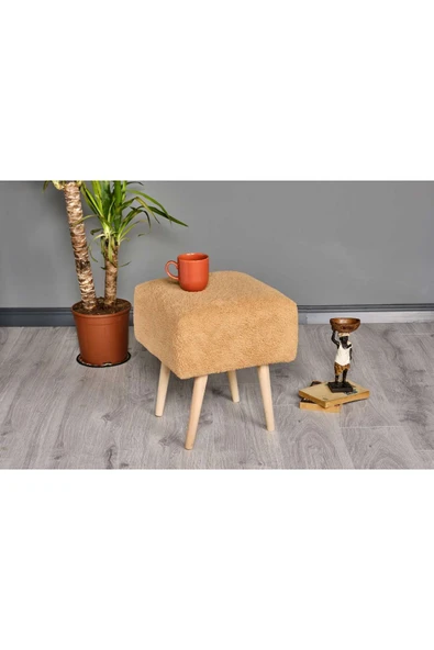 WoodyMaison Mushroom Retro Kare Çok Amaçlı Puf Bench Koltuk Tabure