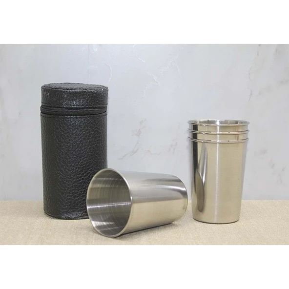 KENPAZAR Deri Kılıflı 4'Lü Shot Bardak - 2