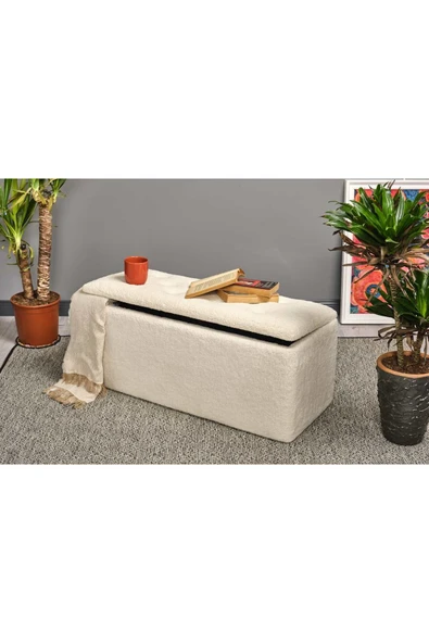 WoodyMaison Denmark Modern Tarz Yatak Ucu Sandıklı Puf Bench Koltuk 35*90*42 Cm