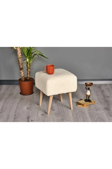 WoodyMaison Mushroom Retro Kare Çok Amaçlı Puf Bench Koltuk Tabure