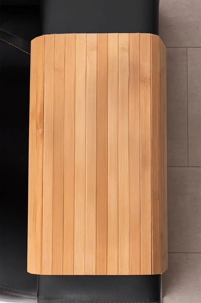 Bambu Koltuk Matı Ahşap Kanepe Koltuk Kenarı Sehpa Yan Sehpa Koltuk Katlanabilir Tepsisi 45x70 - 3