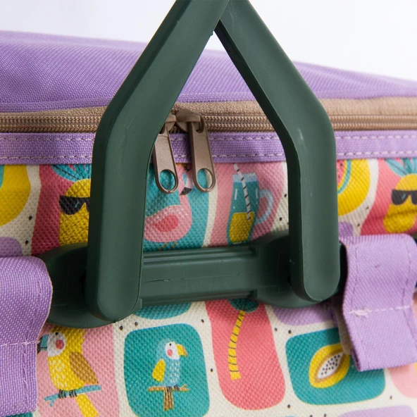 Homedius Termos İzolasyonlu Desenli Katlanabilir Piknik Sepeti 20 LT Mor - 3