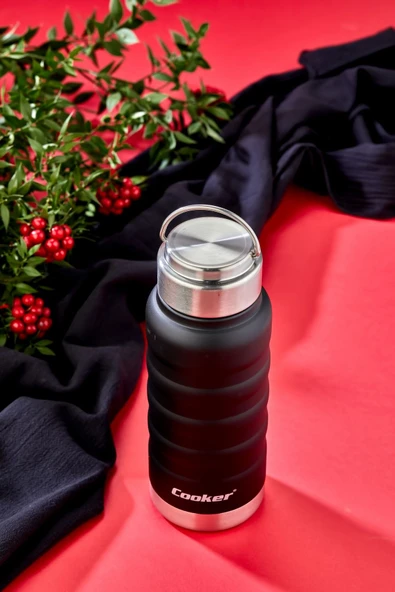 Paslanmaz Çelik Black 400 Ml Kitchen Piknik Kamp Okul Servis Ve Ikram Için Su Meşrubat Çay Termos