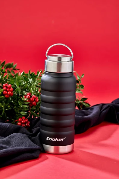 Paslanmaz Çelik Black 400 Ml Kitchen Piknik Kamp Okul Servis Ve Ikram Için Su Meşrubat Çay Termos - 2