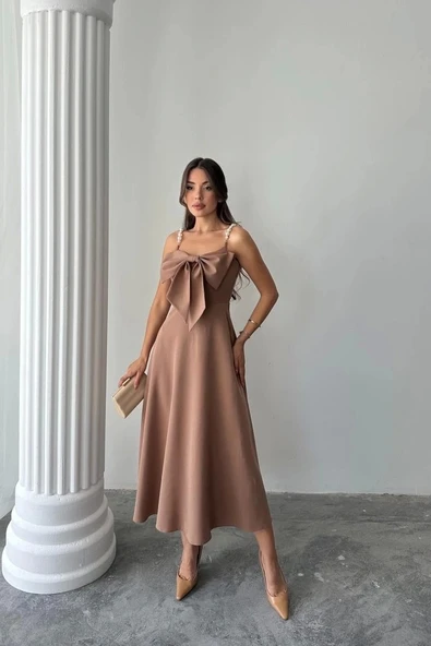 Moccah İnci Askı Detaylı Elbise - Resim 2