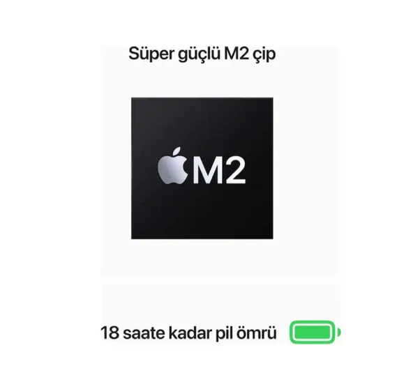 Apple MacBook Air M2 16GB 256GB SSD macOS 13" Taşınabilir Bilgisayar Uzay Grisi MC7U4TU/A - 4