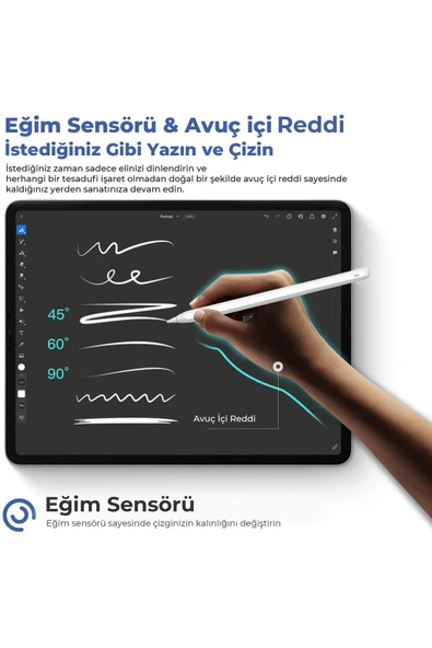 Bix SP01 Bluetooth Stylus iPad Mini /Pro /Air Tablet Uyumlu Dokunmatik Yazı Ve Çizim Kalemi - 5