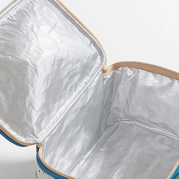 Homedius Termos İzolasyonlu Desenli Katlanabilir Piknik Sepeti 20 LT Mavi - 4