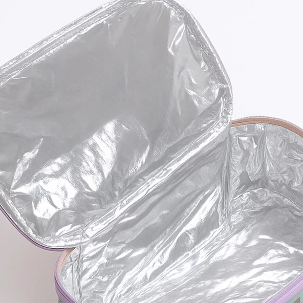 Homedius Termos İzolasyonlu Desenli Katlanabilir Piknik Sepeti 20 LT Mor - 4