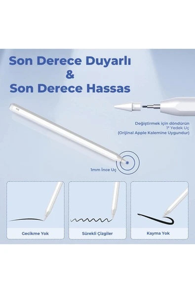 Bix SP01 Bluetooth Stylus iPad Mini /Pro /Air Tablet Uyumlu Dokunmatik Yazı Ve Çizim Kalemi - 6