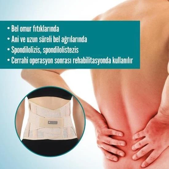 MATRiS Çelik Balenli Korse Lumbostad (26CM) Ortopedik Korse Bel Fıtığı Bel Korsesi - 2