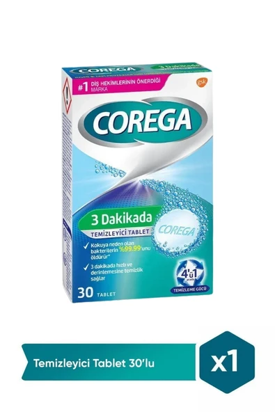 Corega 3 Dakikada Temizleyici 30 Tablet