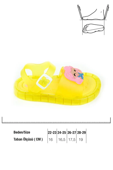 Gezer 00184 Yazlık Rahat Işıklı Taban Günlük Kız Çocuk Sandalet - Resim 4