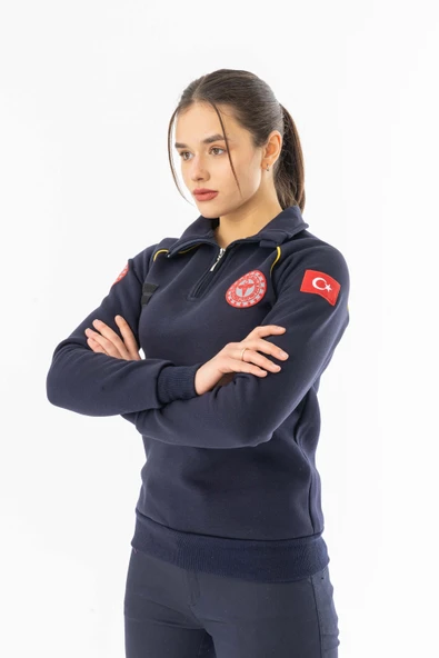 112 Acil Tıp Teknisyeni Uzun Kol Fermuarlı Sweatshirt Unisex (ATT005) - 2