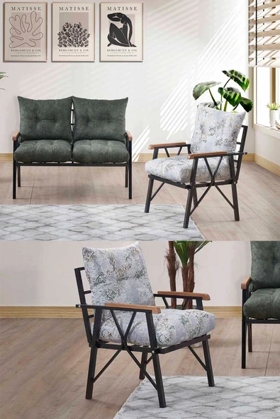 Cesur Mobilya Bahçe Takımı Berry Çay Seti Bahçe Balkon Takımı 2+1+1
