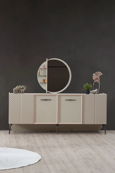 Cesur Mobilya Konsol Luna Yemek Odası Konsolu Aynalı Modern Konsol