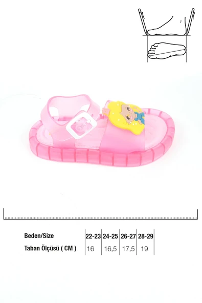 Gezer 00184 Yazlık Rahat Işıklı Taban Günlük Kız Çocuk Sandalet - Resim 3