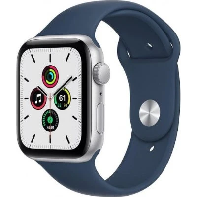 Apple Watch SE 2 2023 GPS 44mm Gümüş Rengi Alüminyum Kasa ve Fırtına Mavisi Spor Kordon Akıllı Saat