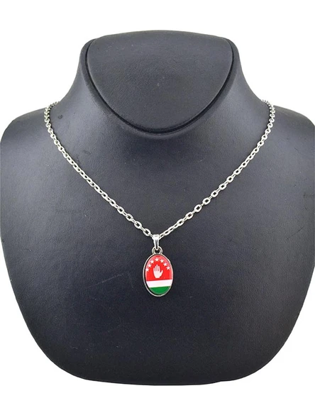Abhaz Bayraklı Damla Kolye - 5