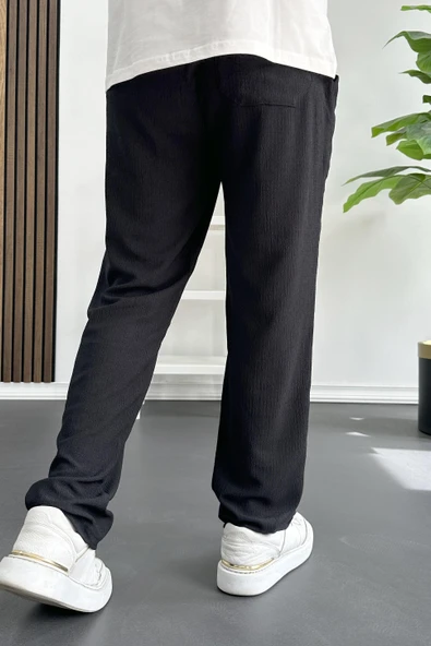 Erkek Rahat Kalıp Yazlık Pantolon Siyah Edw269 - 3