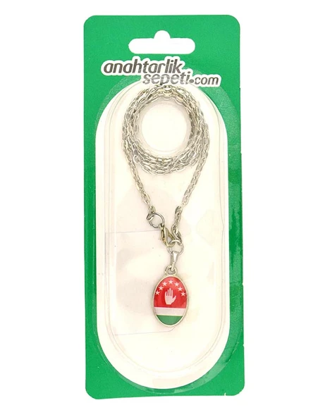 Abhaz Bayraklı Damla Kolye - 8