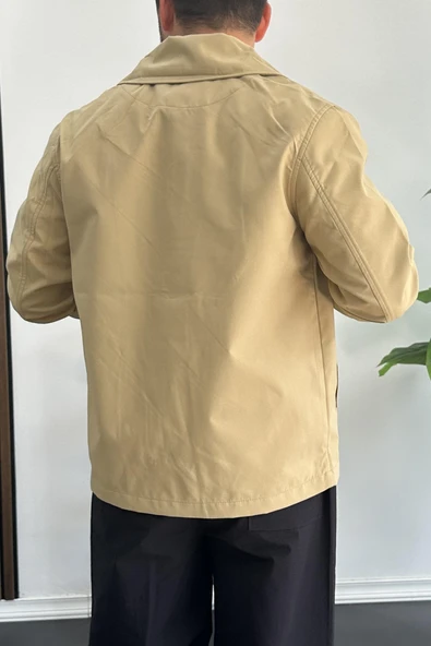 Erkek Oversize Trenç Ceket Mevsimlik Kahverengi Edw360 - 4