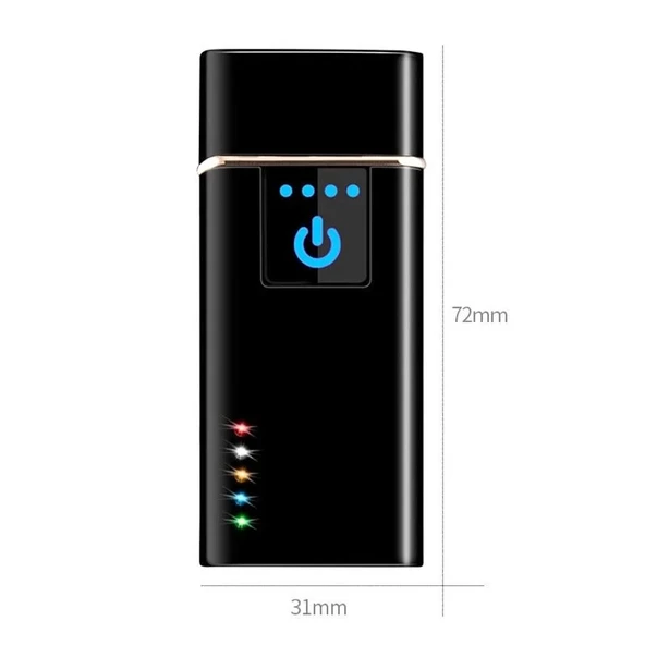 Elektronik Şarj Edilebilir Alevsiz Usb Dokunmatik Siyah Çakmak - Kutulu - 4