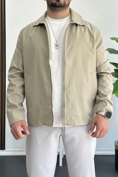 Erkek Oversize Trenç Ceket Mevsimlik Haki Edw360