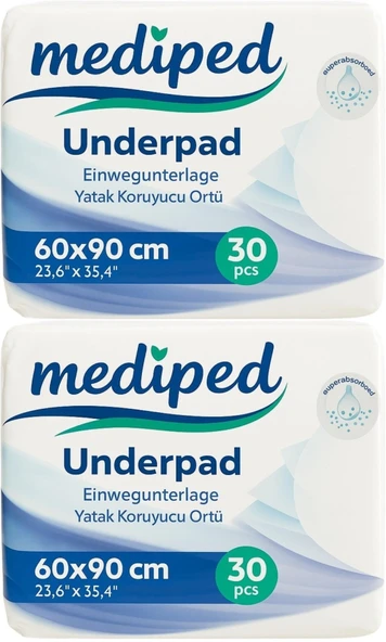 Mediped Hasta Alt Açma Yatak Koruyucu Örtü 60*90CM Klasik 60 Adet (2PK*30)