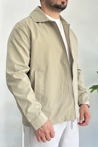 Erkek Oversize Trenç Ceket Mevsimlik Haki Edw360 - 3