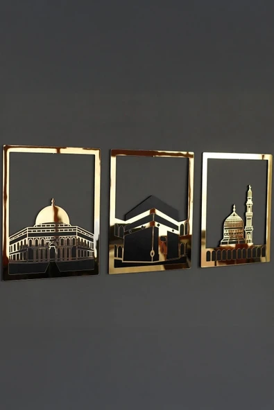 3'lü Tablo Seti – Mescid-i Aksa, Mescid-i Haram ve Mescid-i Nebevî - 2