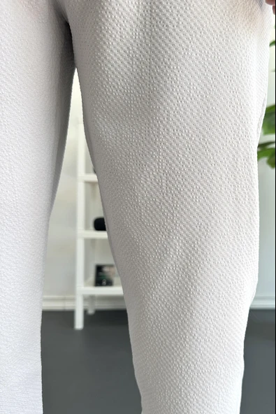 Erkek Beli Lastikli Gofre Kumaş Jogger Pantolon Gri Edw358 - 5