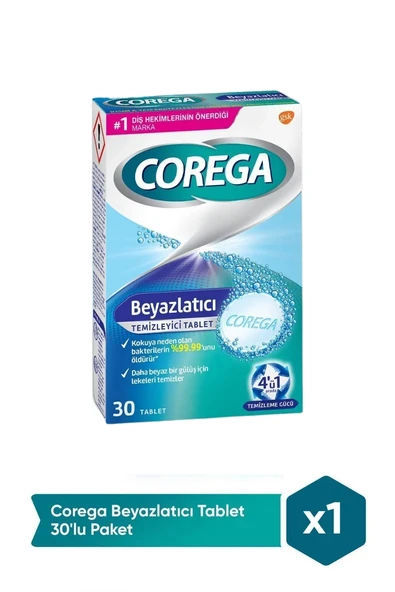 Corega Beyazlatıcı Temizleyici 30 Tablet