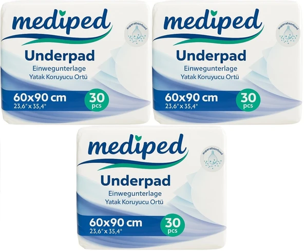 Mediped Hasta Alt Açma Yatak Koruyucu Örtü 60*90CM Klasik 90 Adet (3PK*30)