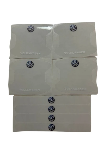 Autowise Volkswagen Marka Logolu Oto Kapı Kolu Çizik Önleyici Yapışkan 8'li Set