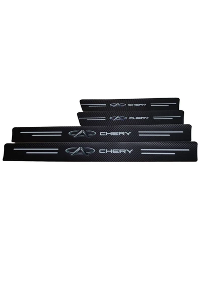 Autowise Chery Logolu Karbon Kapı Eşiği Koruyucu Bant Folyo 4'lü Set ürün görseli